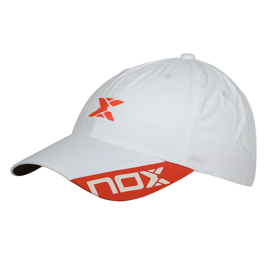2024 Nox White/Orange Cap – Stylish Comfort for Every Player