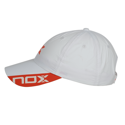 2024 Nox White/Orange Cap – Stylish Comfort for Every Player