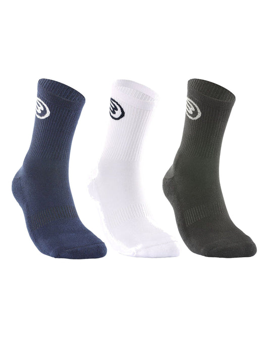 Bullpadel BP262 padel socks 3-pack – assorted navy, white and black