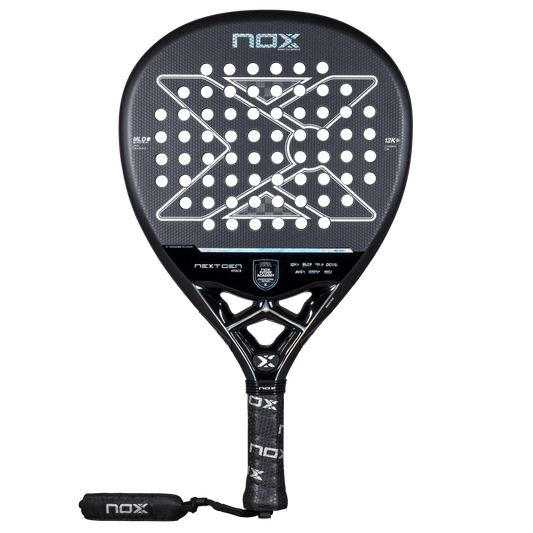 NOX NextGen Pro Attack 12K 2026 padel racket – front view (black/grey)